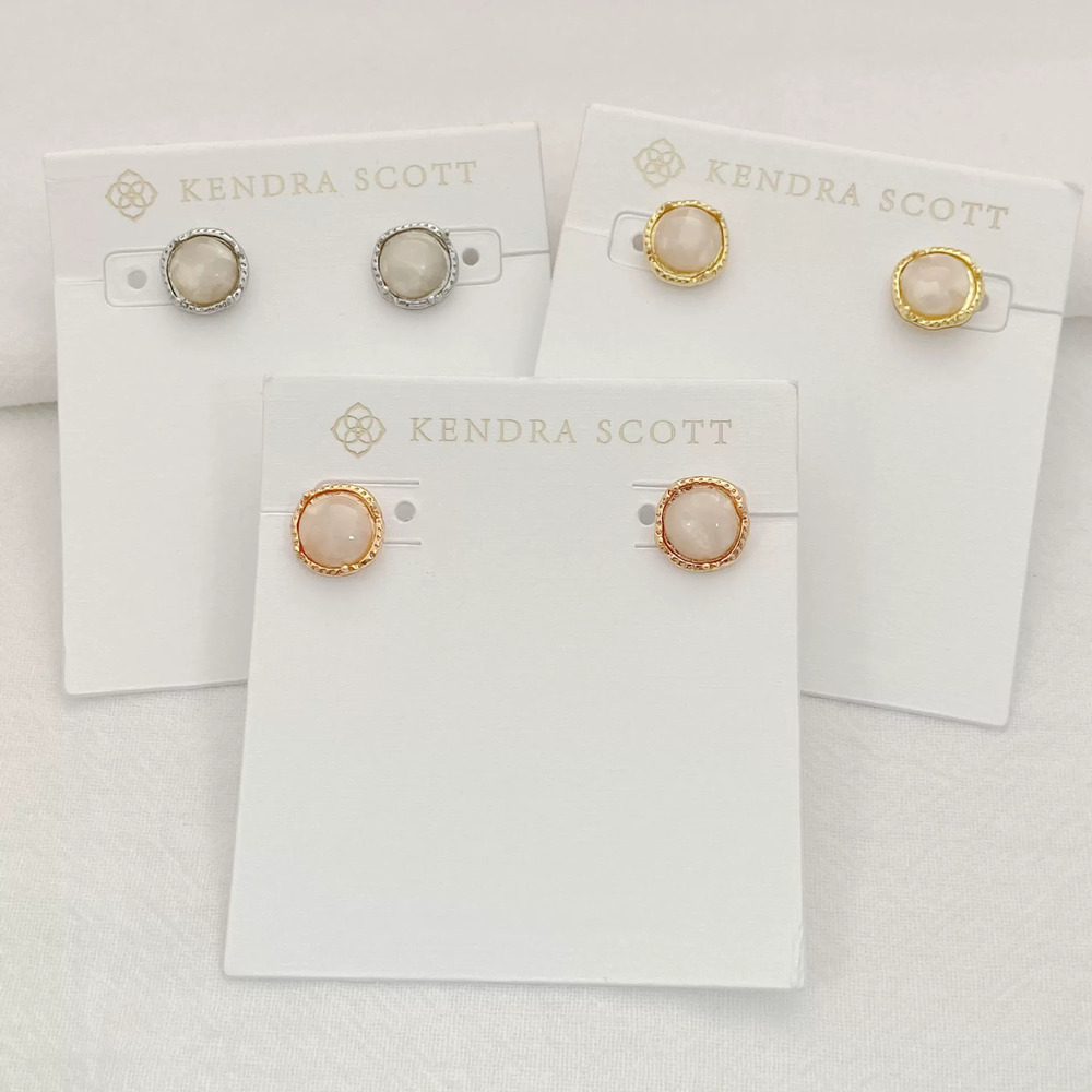 Kendra Scott Tiny Geometric CZ Stud Earrings Metal